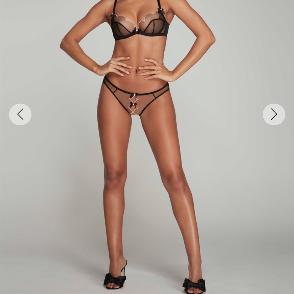 Agent Provocateur LORNA Black 3pc set:Demi bra 34A, 2 panties AP 2 NEW no tags